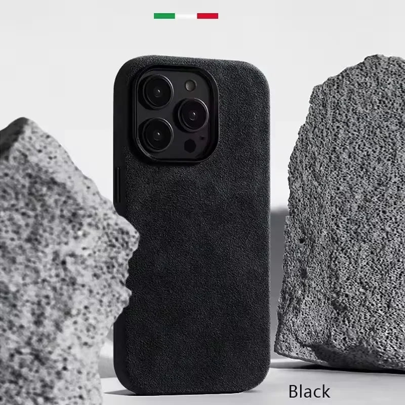 Italian Flip Fur Leather Magnetic Case for iPhone