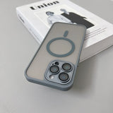 Magnetic Luxury Matte Translucent Armor Shockproof Case For iPhone