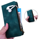 Luxury Zipper Wallet Flip Case For iPhone