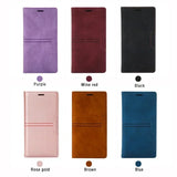 Wallet Skin Feel Card Slot Magnetic Flip Leather Case For Samsung