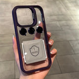 Metal Ring Glass Lens Film Transparent PC Case For IPhone