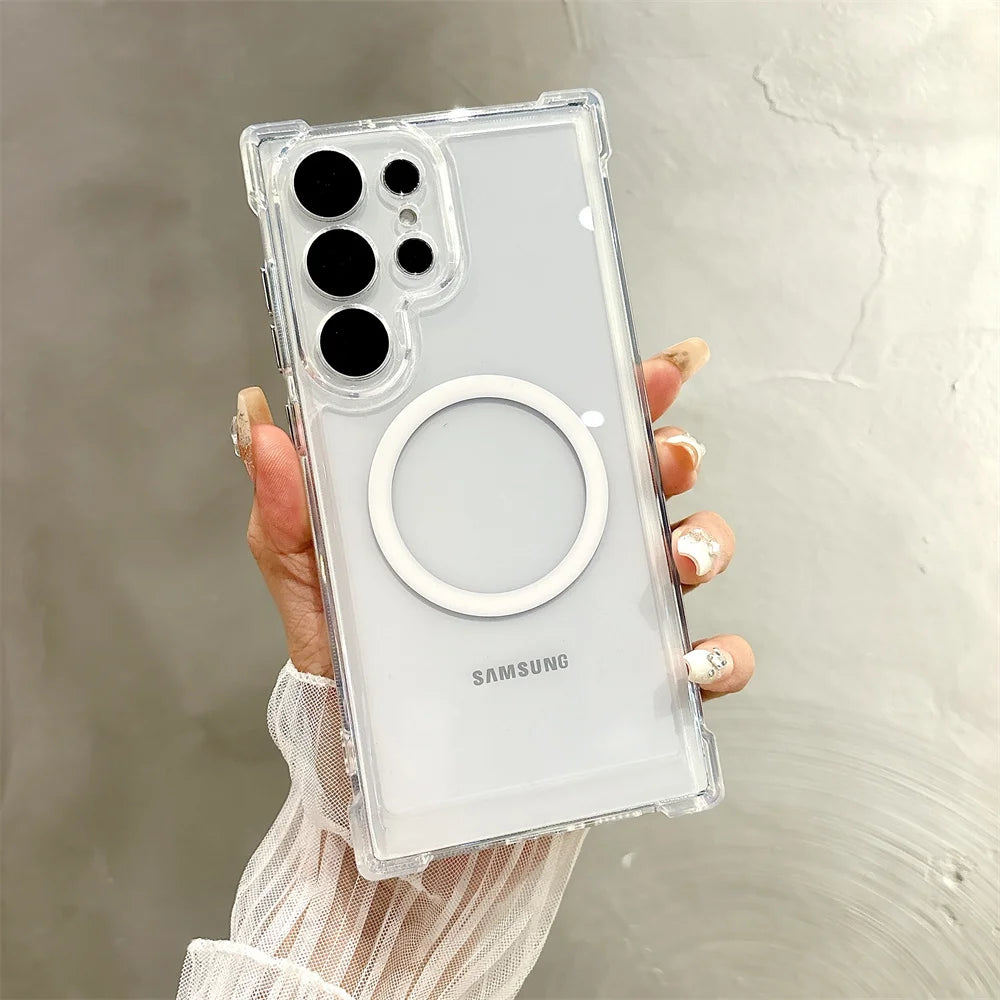 Transparent Armour Magnetic Case For Samsung