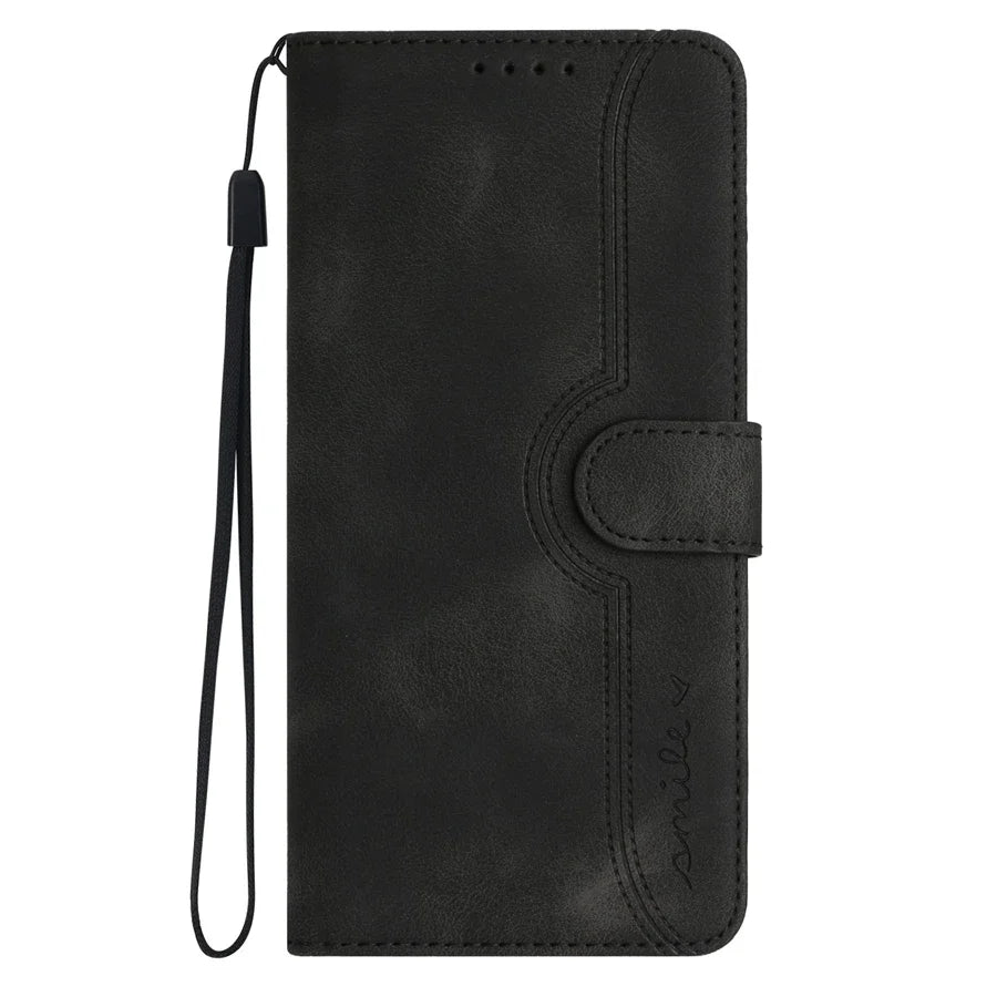 Wallet Kickstand Smile Flip Leather Case For iPhone