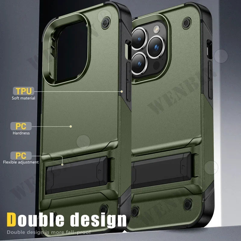 Military grade protective with stand Case For iPhone