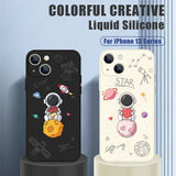 Cute Astronaut Silicone Case For iPhone