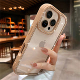 Luxury Bling Rhinestone Diamond Transparent Case For iPhone