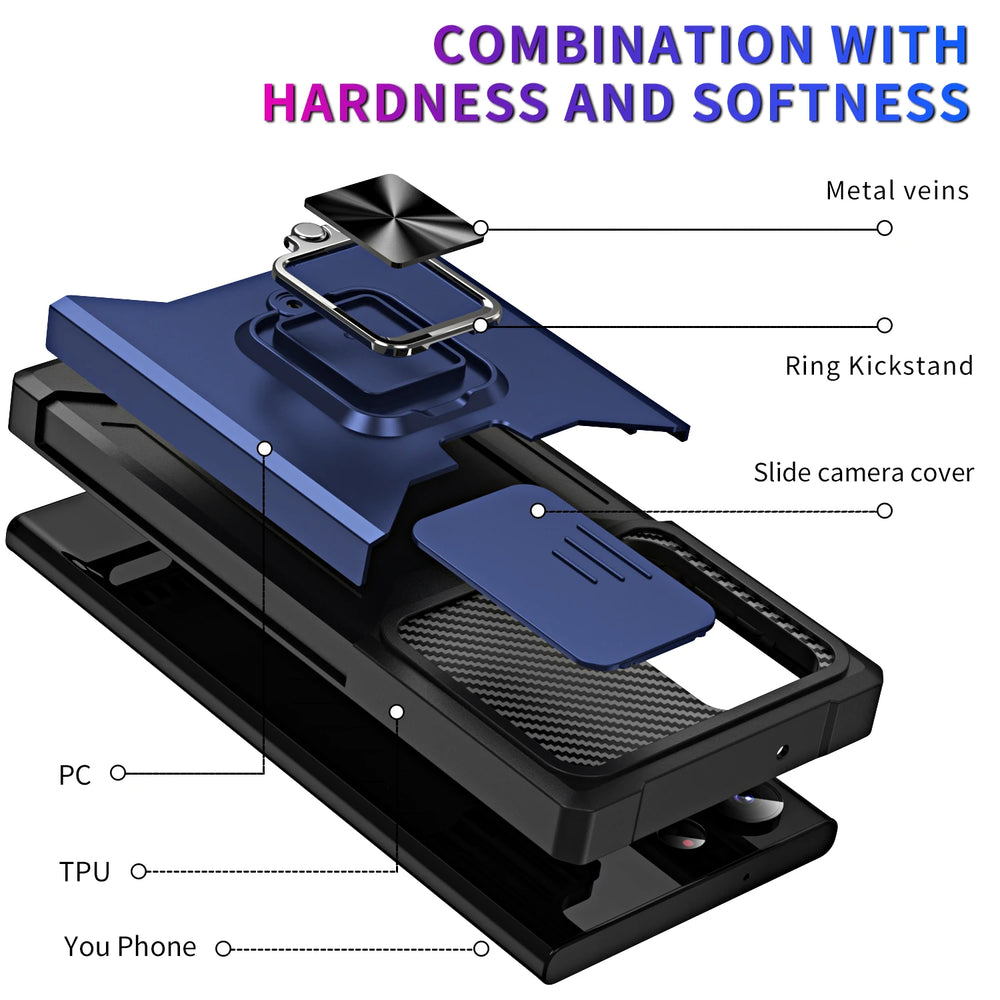 Wallet Ring Holder Armor Kickstand case Samsung