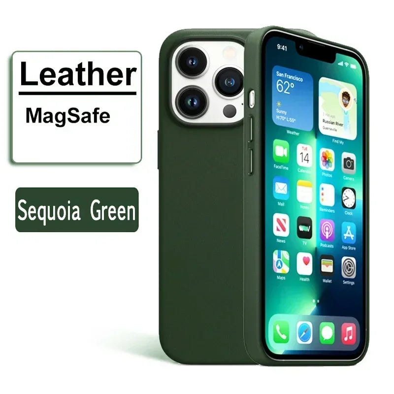 Luxury Leather MagSafe Case for  iPhone