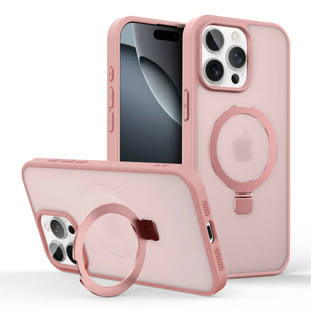 Shockproof Magnetic Kickstand Matte Case For iPhone