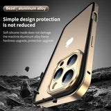 Camera Protection + Hybrid Silicone Frame Aluminum Metal Case For iPhone