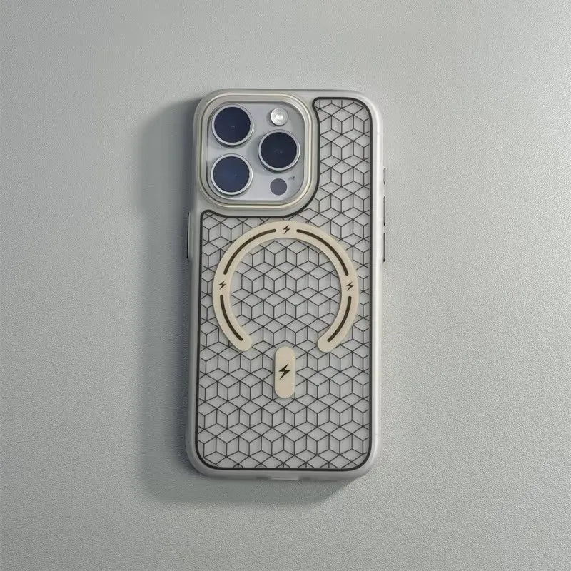 Ultrathin Frosted Geometric Elements MagSafe Case For iPhone