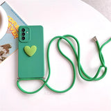 Crossbody Lanyard Love Heart Case For Samsung Galaxy