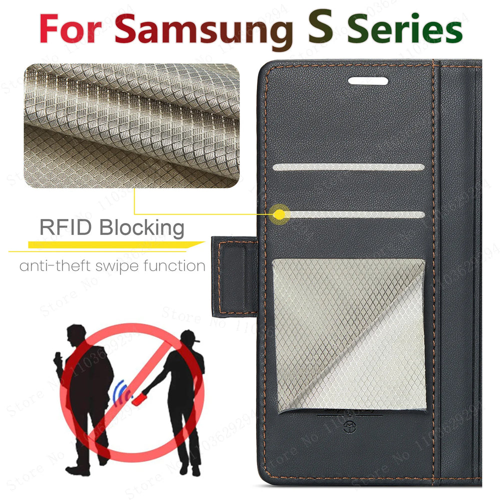 Luxury Business Leather Wallet Flip Case for Samsung