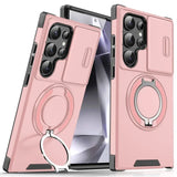 Armor Magnetic Bracket Case Slide Camera Protection Shockproof Cover for Samsung