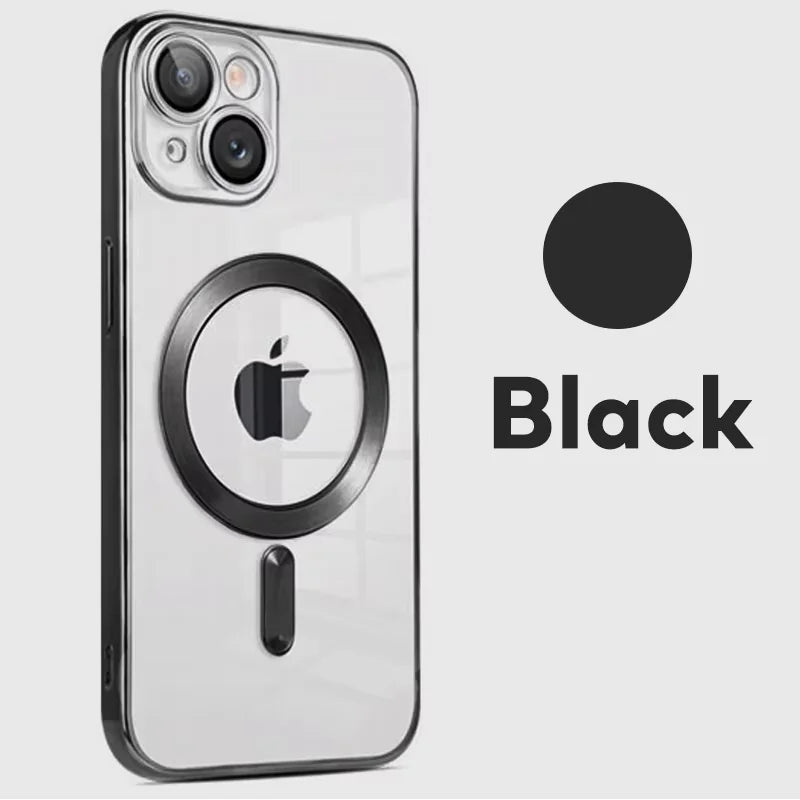 Luxury  Plating Clear Magnetic Case For Iphone