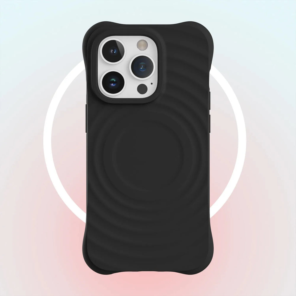Liquid Silicone Wave Pattern Magsafe Phone Case For iPhone