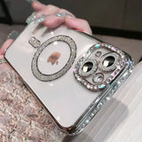 New Fashion Glitter Diamond Transparent Magnetic Case For iPhone