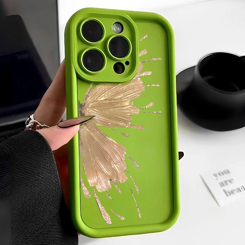 Candy Color Gilt Butterfly Shockproof Soft TPU Silicone Case For iPhone