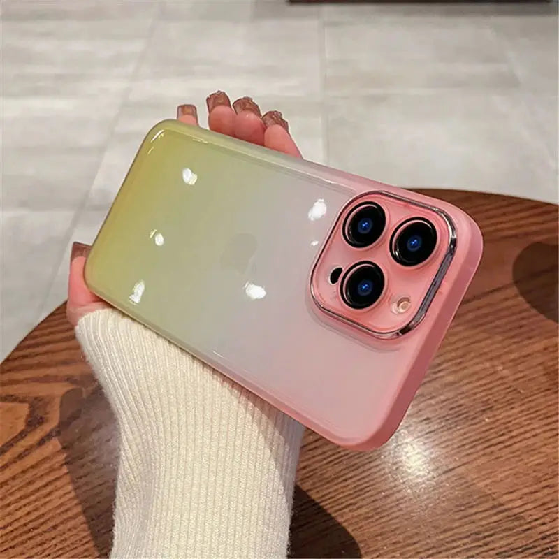 Luxury Gradient Rainbow Clear Phone Case For iPhone