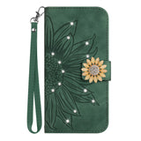 Glitter Sunflower Leather Wallet Flip Case for Samsung
