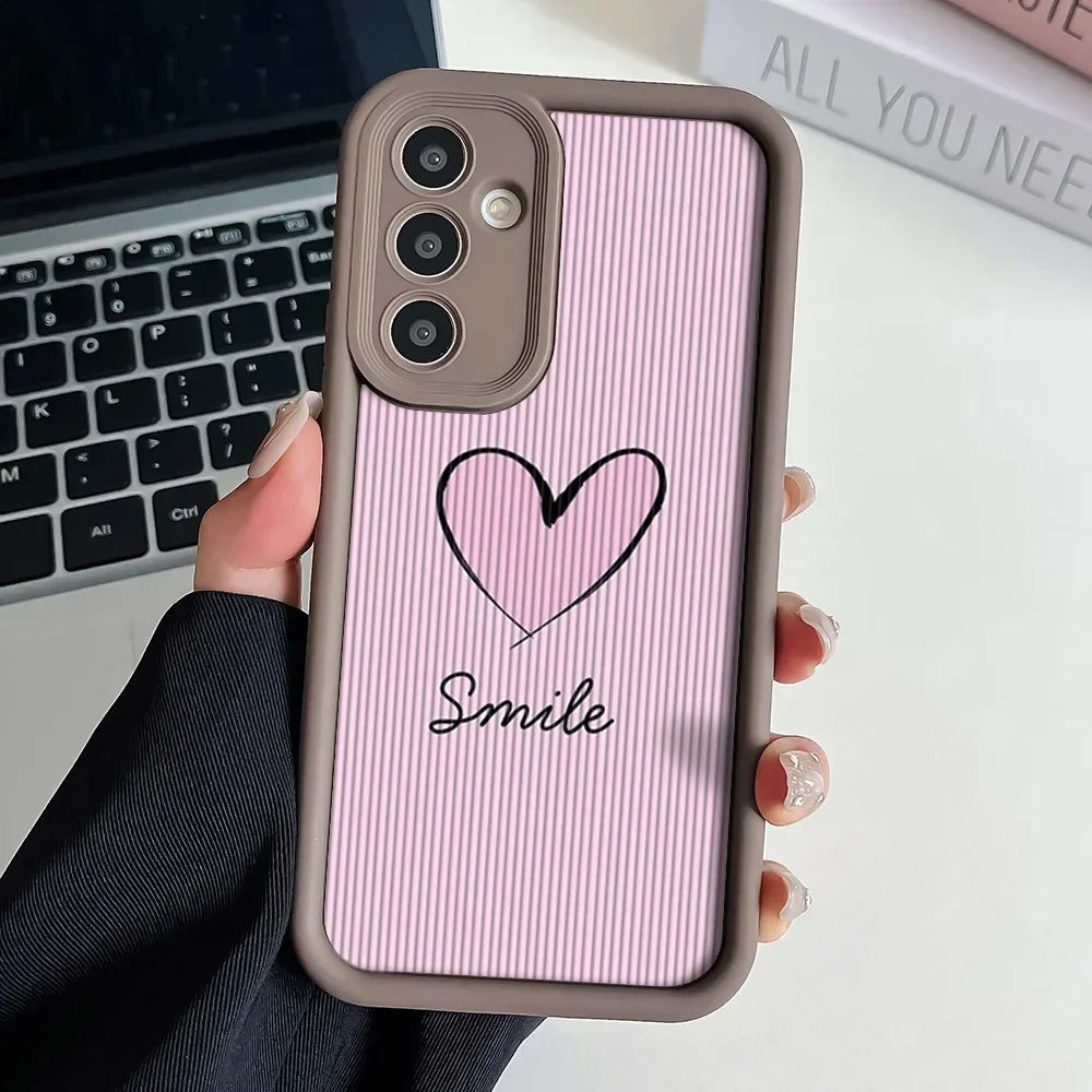 Love Heart Wrist Chain Lanyard Phone Case for Samsung