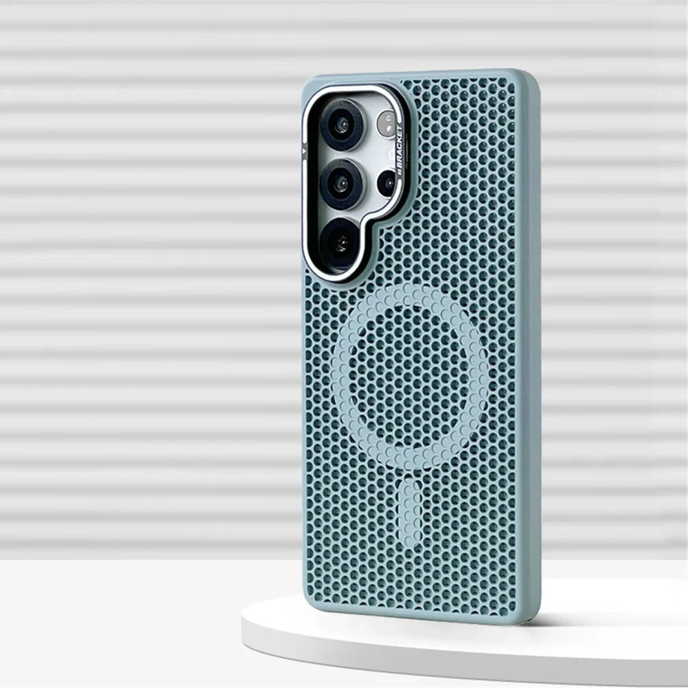 Honeycomb Mesh Cooling Magnetic Bumper Case for Samsung