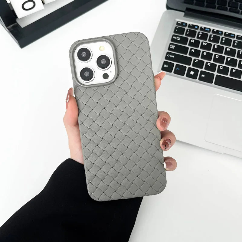 Liquid Silicone Braided Textured Phone Case for IPhone