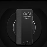 Leather Flip Clear Windows Protective Cover Phone Case For Galaxy