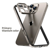 Camera Protection + Hybrid Silicone Frame Aluminum Metal Case For iPhone