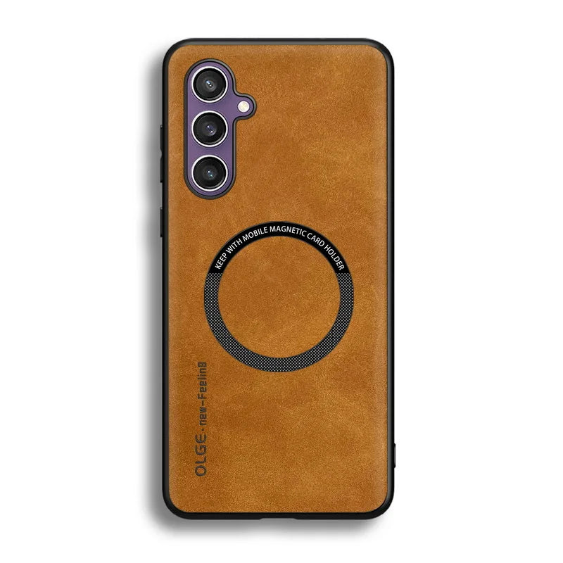 Magnetic For Magsafe Leather Case For Samsung Galaxy