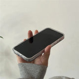 Cute Dopamine Color Block Clear Checkered Soft Case For iPhone