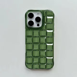 Stereoscopic Green Woven Plaid Case for iPhone