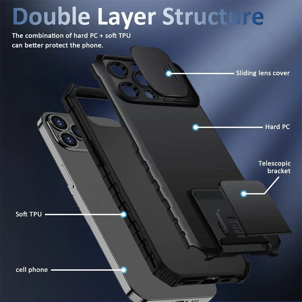 Shockproof Slide Camera Protection Magnetic Case For iPhone