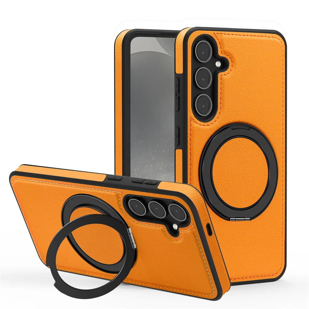 Rotating Stand Leather Magnetic Phone Case for Samsung