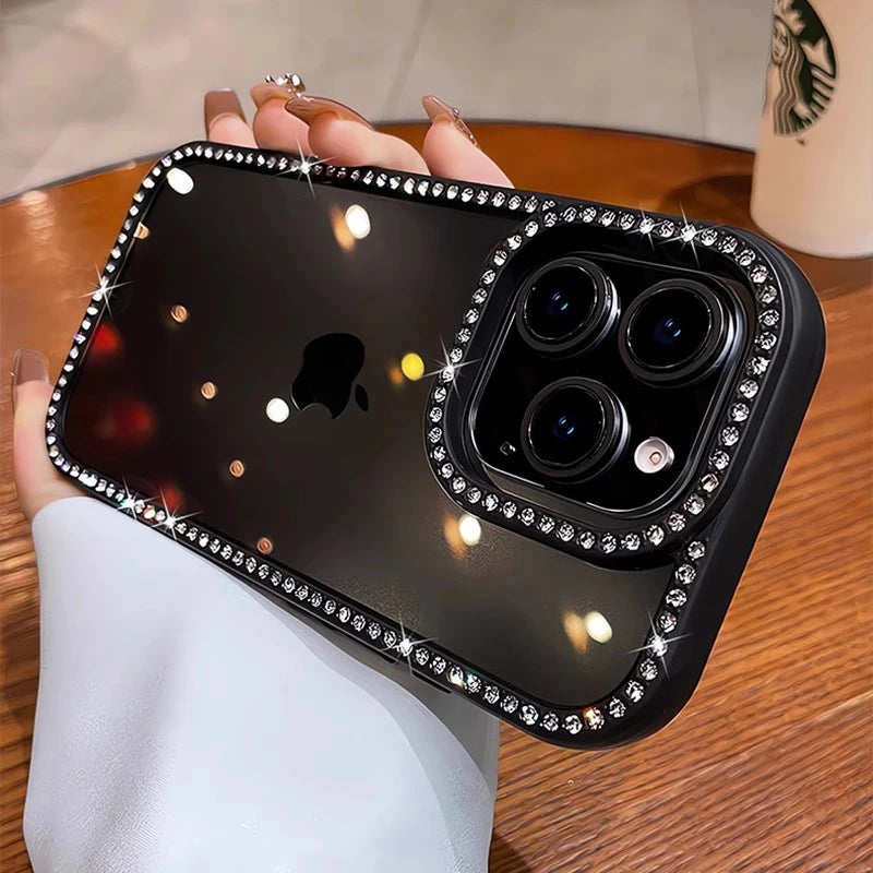 Luxury Bling Rhinestone Diamond Transparent Case For iPhone