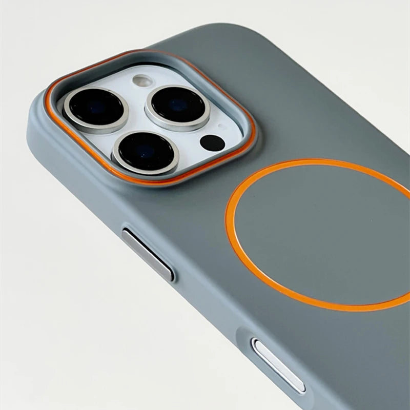 Ultra Thin Simple Hit Color Magsafe Phone Case for iPhone