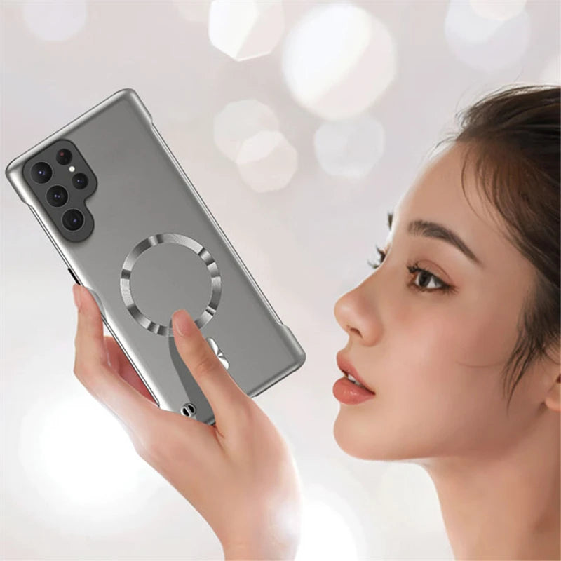 Ultra Thin Metallic Frameless Magnetic Case For Samsung