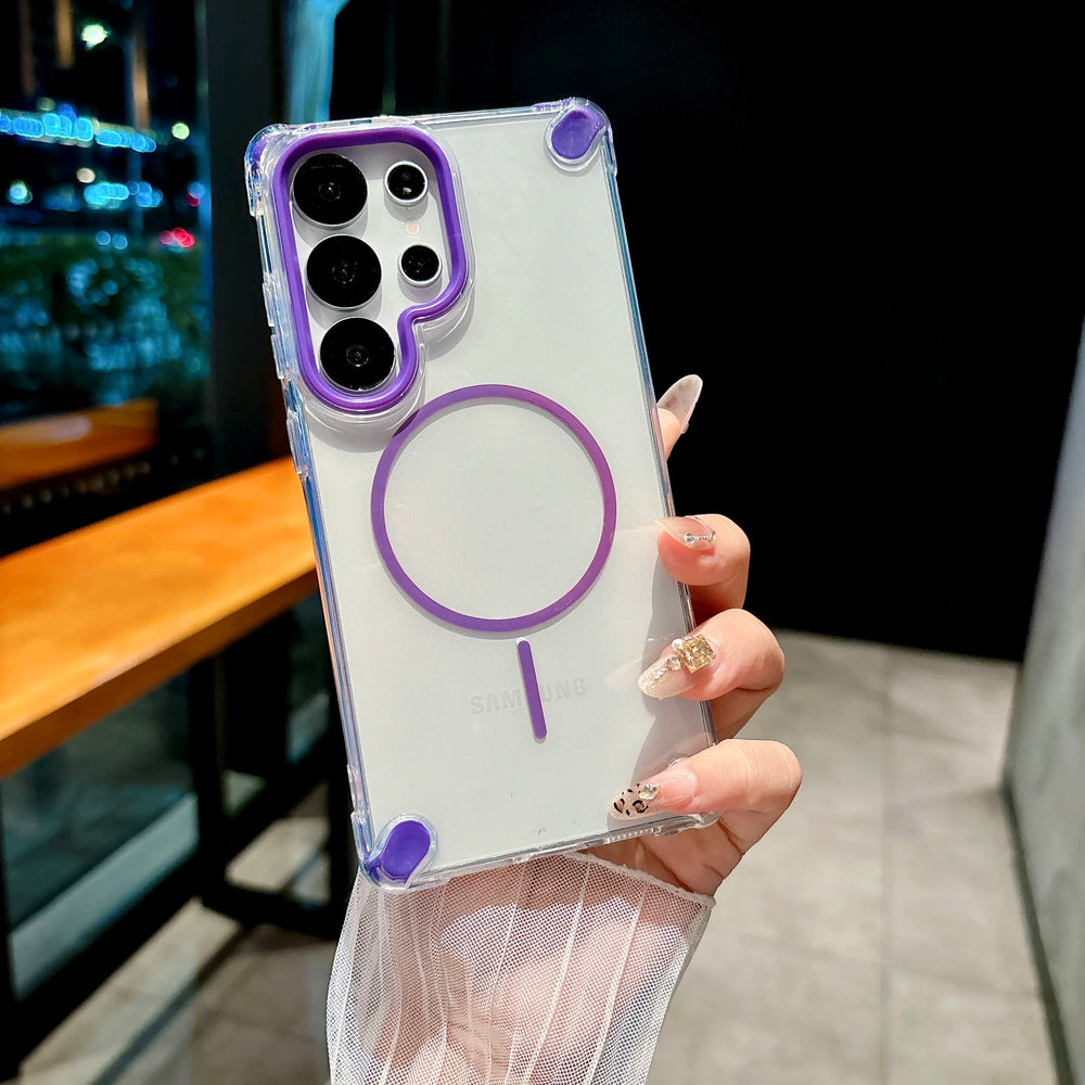 Transparent Magnetic Soft TPU Case For For Samsung