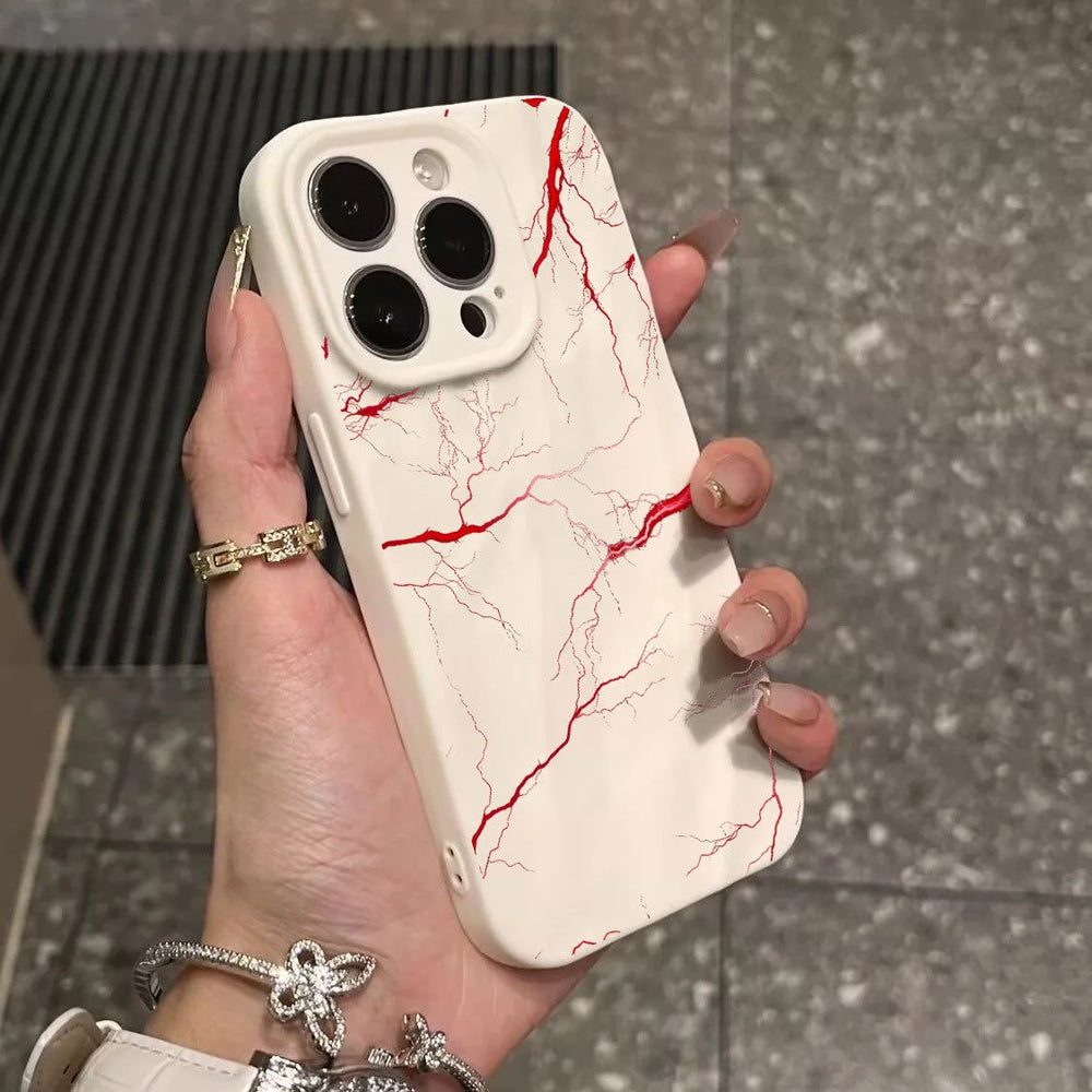 Lightning Printing Soft Silicone Case For iPhone