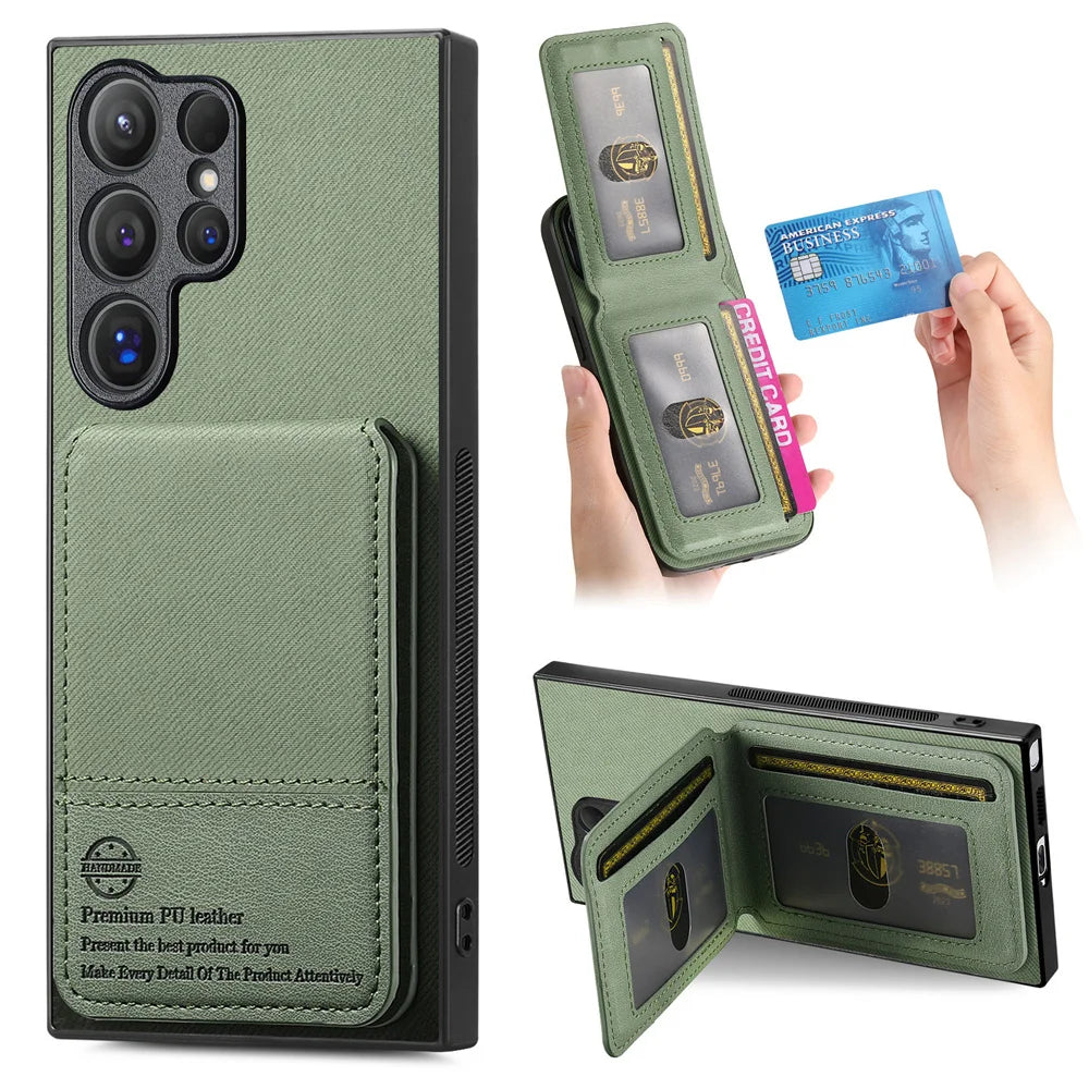 Magnetic Wallet with Card Holder Phone Case for Samsung