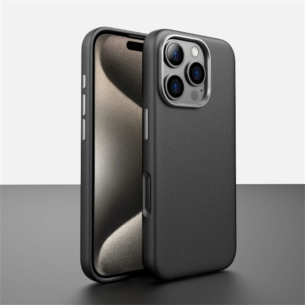 Luxury PU Leather Magnetic Light Thin Case For iPhone