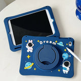 Cartoon Horse Silicone swivel bracket Case For iPad