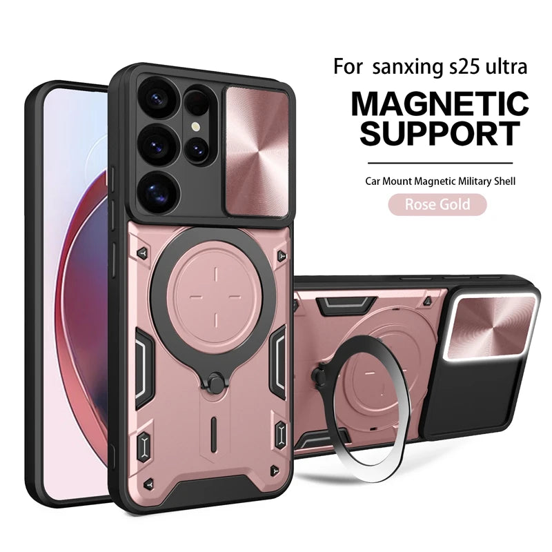Magnetic Ring Holder Armor Shockproof Case For Samsung