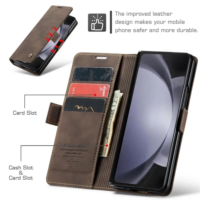 Leather Wallet Card Slot Phone Case for Samsung