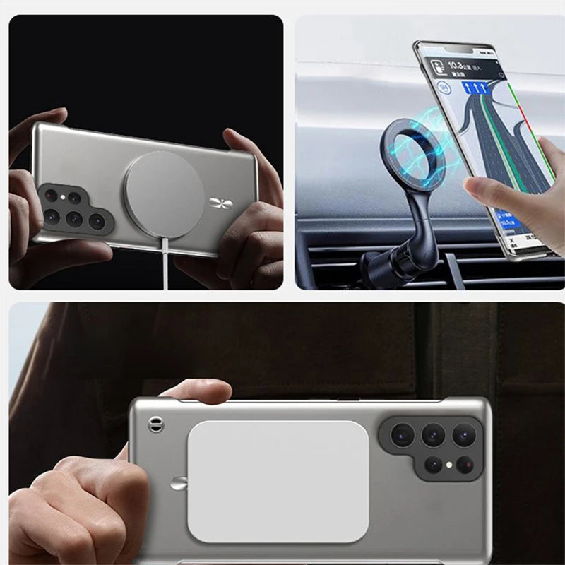 Ultra Thin Metallic Frameless Magnetic Case For Samsung