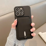 Push Card Bag Slot Holder Wallet silicone Phone Case For iPhone
