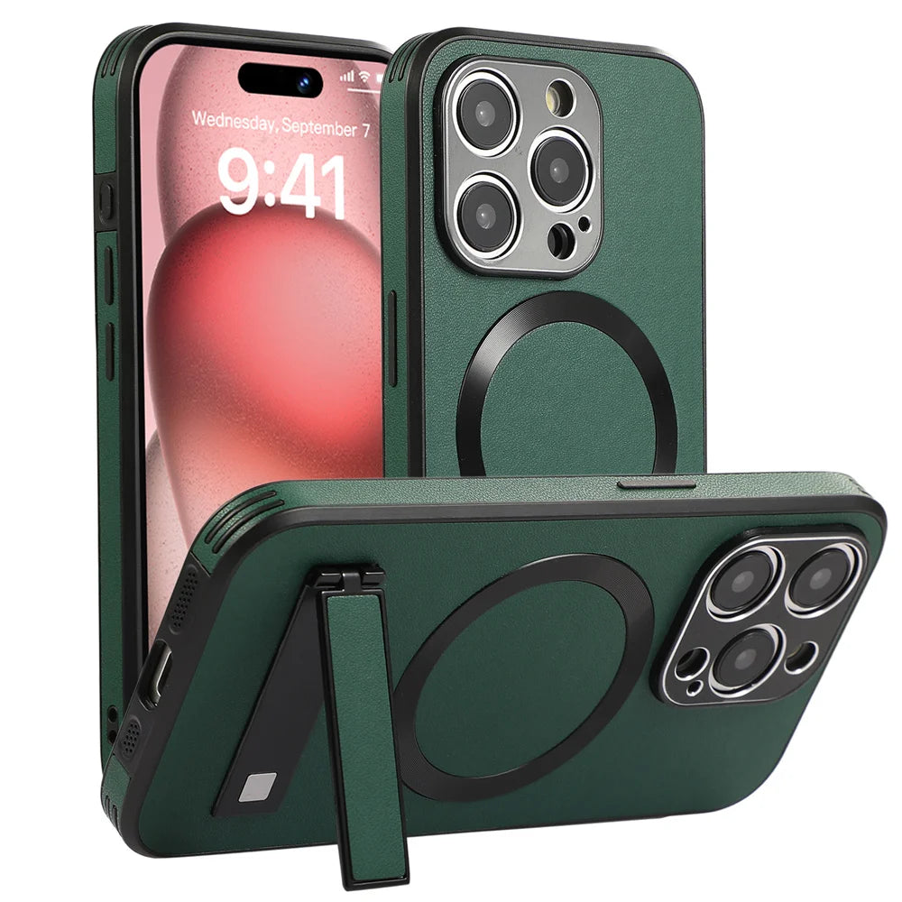 Luxury Magnetic Leather Stand Phone Case For iPhone