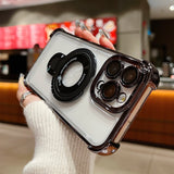 Fashion Plating Magnetic Bracket Case for iPhone