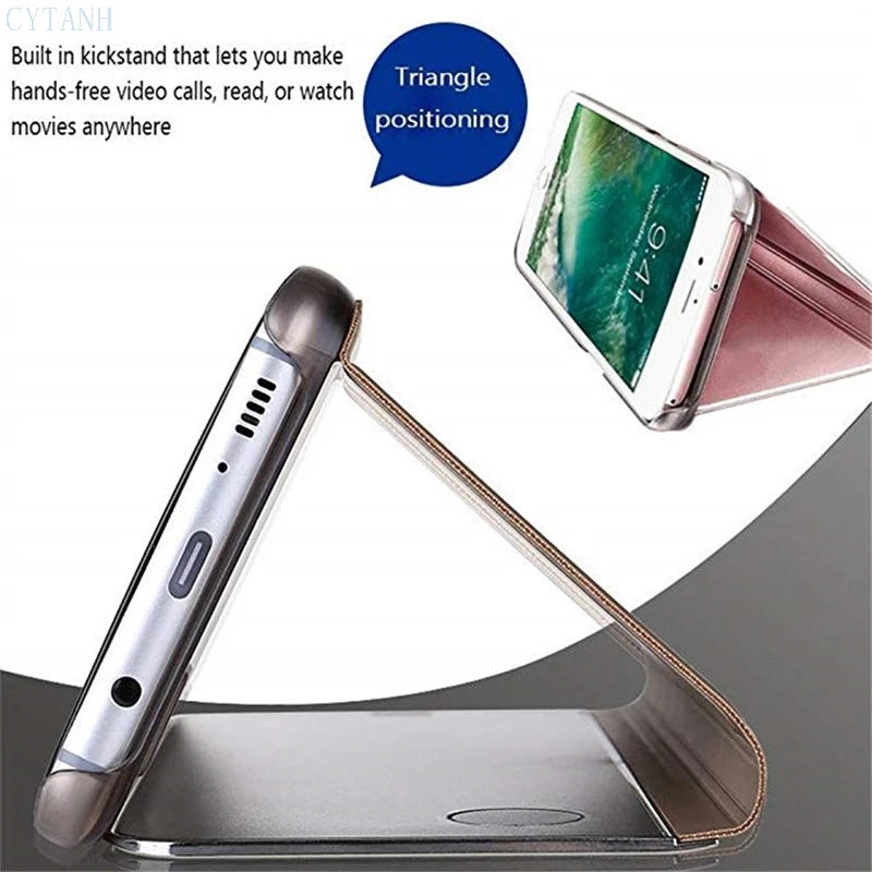 Luxury smart mirror flip phone case suitable for iPhone