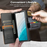 Luxury Leather Wallet Magnetic Armor Case for Samsung